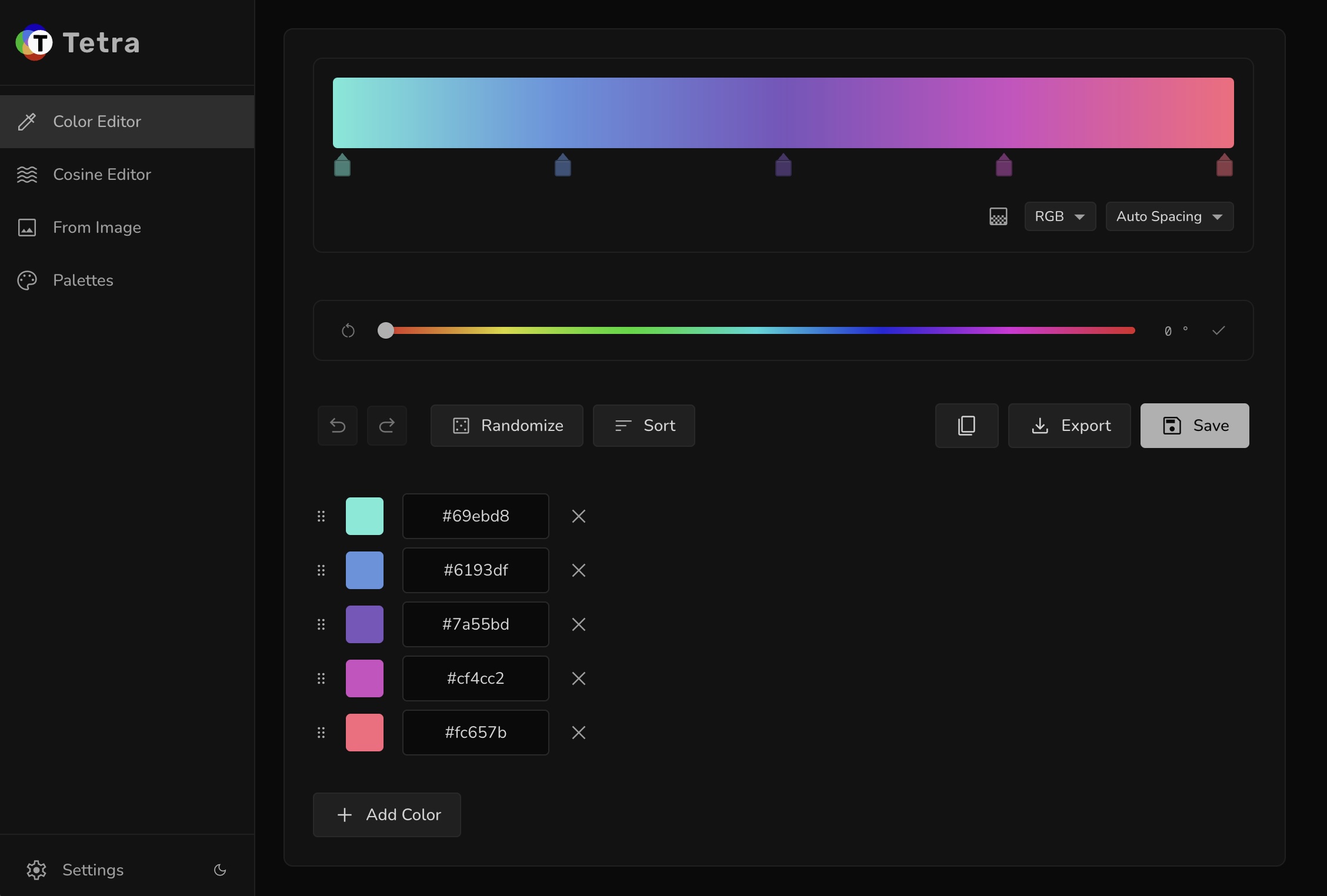 Tetra Palette Editor